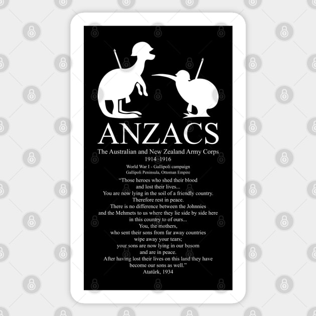 ANZAC Australian and New Zealand Army Corps 1A - Gallipoli Campaign Sticker by FOGSJ